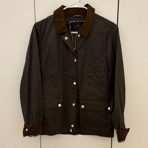 J. Crew Dark Brown Waxed Utility Jacket with Corduroy Collar